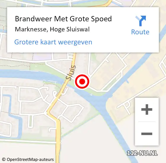 Locatie op kaart van de 112 melding: Brandweer Met Grote Spoed Naar Marknesse, Hoge Sluiswal op 1 januari 2024 00:44