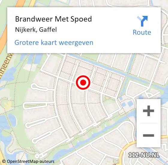 Locatie op kaart van de 112 melding: Brandweer Met Spoed Naar Nijkerk, Gaffel op 1 januari 2024 00:47