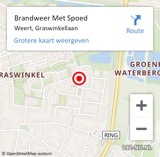 Locatie op kaart van de 112 melding: Brandweer Met Spoed Naar Weert, Graswinkellaan op 1 januari 2024 00:47