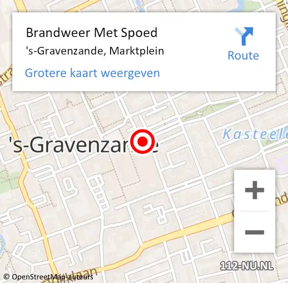 Locatie op kaart van de 112 melding: Brandweer Met Spoed Naar 's-Gravenzande, Marktplein op 1 januari 2024 00:48