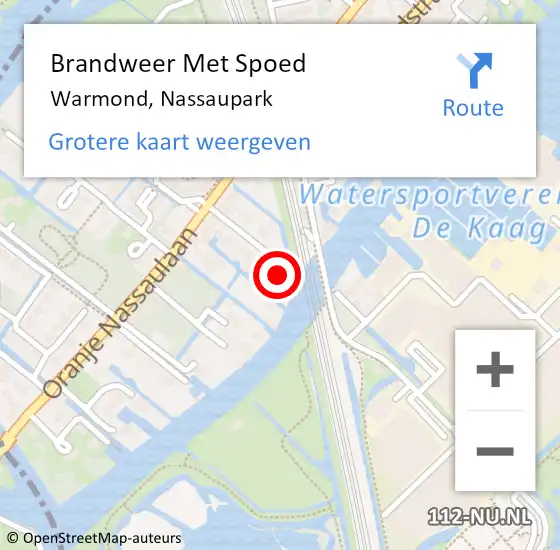 Locatie op kaart van de 112 melding: Brandweer Met Spoed Naar Warmond, Nassaupark op 1 januari 2024 00:55