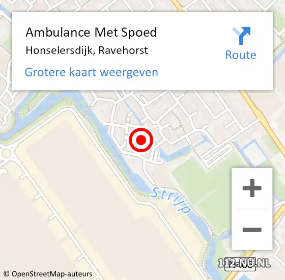 Locatie op kaart van de 112 melding: Ambulance Met Spoed Naar Honselersdijk, Ravehorst op 1 januari 2024 01:00