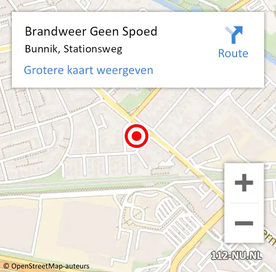 Locatie op kaart van de 112 melding: Brandweer Geen Spoed Naar Bunnik, Stationsweg op 1 januari 2024 01:09