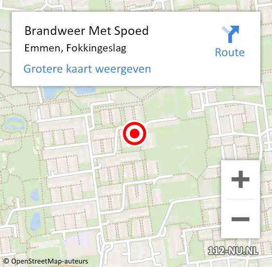 Locatie op kaart van de 112 melding: Brandweer Met Spoed Naar Emmen, Fokkingeslag op 1 januari 2024 01:09