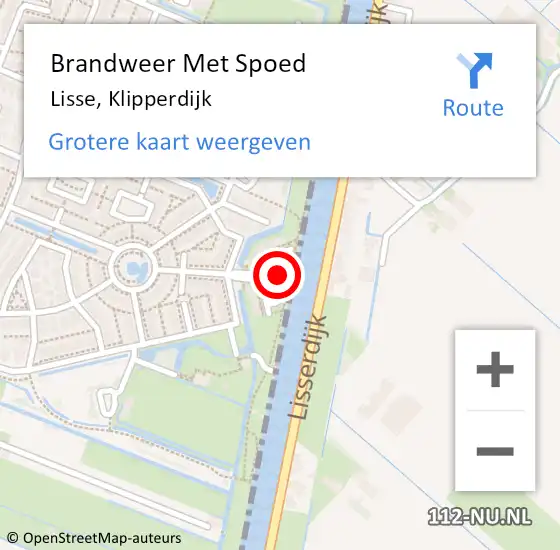 Locatie op kaart van de 112 melding: Brandweer Met Spoed Naar Lisse, Klipperdijk op 1 januari 2024 01:10