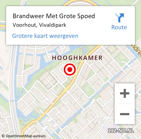 Locatie op kaart van de 112 melding: Brandweer Met Grote Spoed Naar Voorhout, Vivaldipark op 1 januari 2024 01:13