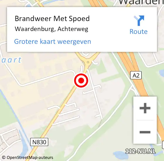 Locatie op kaart van de 112 melding: Brandweer Met Spoed Naar Waardenburg, Achterweg op 1 januari 2024 01:16
