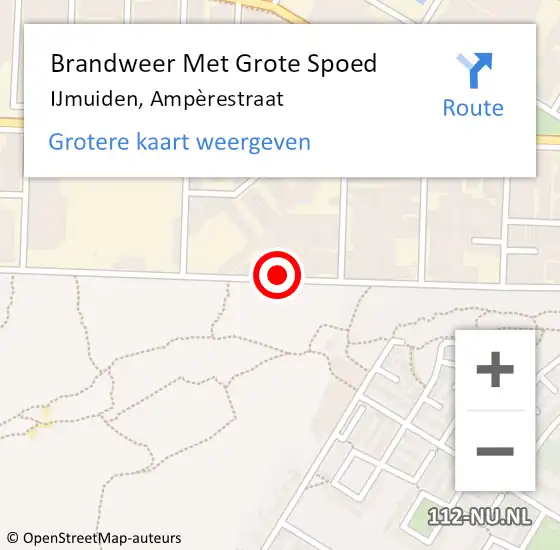 Locatie op kaart van de 112 melding: Brandweer Met Grote Spoed Naar IJmuiden, Ampèrestraat op 1 januari 2024 01:17