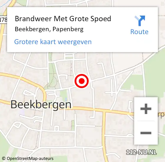 Locatie op kaart van de 112 melding: Brandweer Met Grote Spoed Naar Beekbergen, Papenberg op 1 januari 2024 01:17