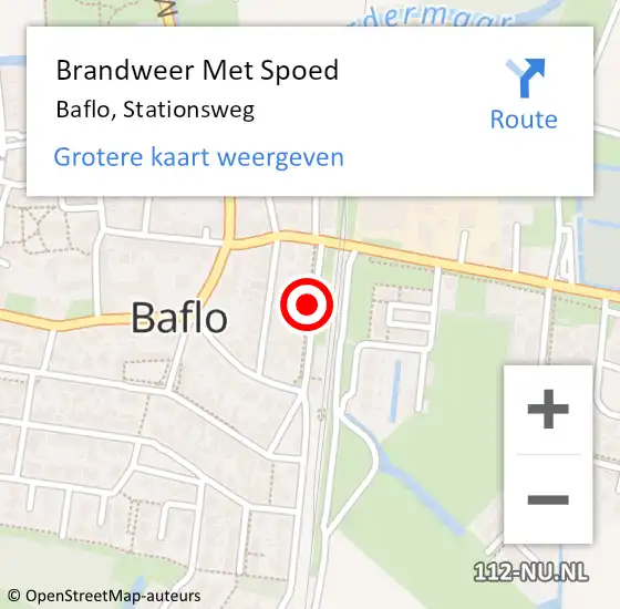 Locatie op kaart van de 112 melding: Brandweer Met Spoed Naar Baflo, Stationsweg op 1 januari 2024 01:20