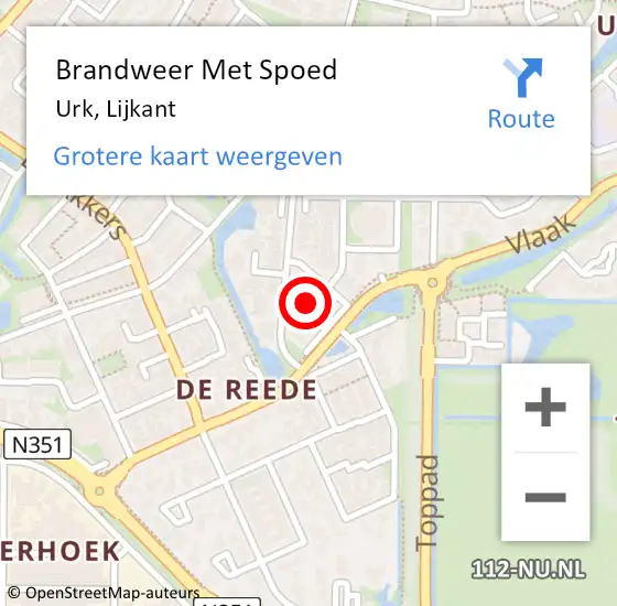 Locatie op kaart van de 112 melding: Brandweer Met Spoed Naar Urk, Lijkant op 1 januari 2024 01:24