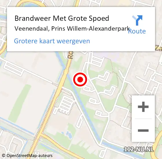Locatie op kaart van de 112 melding: Brandweer Met Grote Spoed Naar Veenendaal, Prins Willem-Alexanderpark op 1 januari 2024 01:24