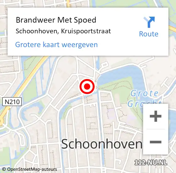 Locatie op kaart van de 112 melding: Brandweer Met Spoed Naar Schoonhoven, Kruispoortstraat op 1 januari 2024 01:25