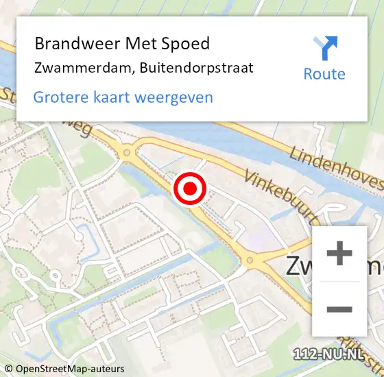 Locatie op kaart van de 112 melding: Brandweer Met Spoed Naar Zwammerdam, Buitendorpstraat op 1 januari 2024 01:27