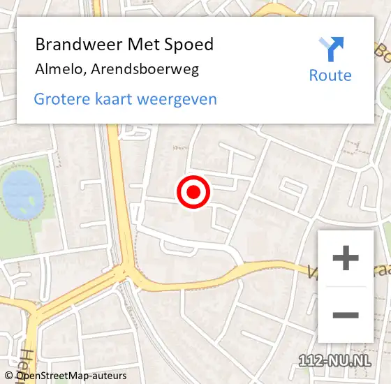 Locatie op kaart van de 112 melding: Brandweer Met Spoed Naar Almelo, Arendsboerweg op 1 januari 2024 01:29