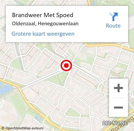 Locatie op kaart van de 112 melding: Brandweer Met Spoed Naar Oldenzaal, Henegouwenlaan op 1 januari 2024 01:33