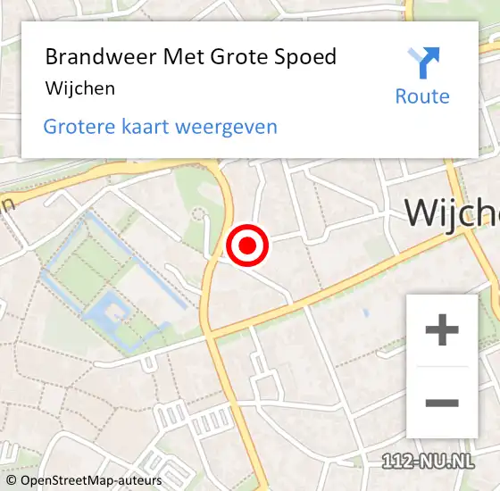 Locatie op kaart van de 112 melding: Brandweer Met Grote Spoed Naar Wijchen op 1 januari 2024 01:33