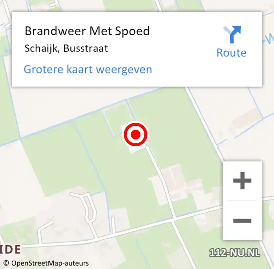 Locatie op kaart van de 112 melding: Brandweer Met Spoed Naar Schaijk, Busstraat op 1 januari 2024 01:36