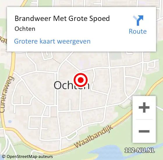 Locatie op kaart van de 112 melding: Brandweer Met Grote Spoed Naar Ochten op 1 januari 2024 01:36