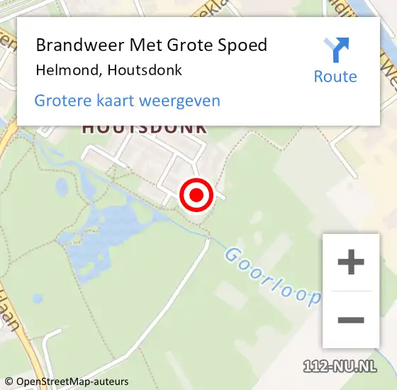 Locatie op kaart van de 112 melding: Brandweer Met Grote Spoed Naar Helmond, Houtsdonk op 1 januari 2024 01:38