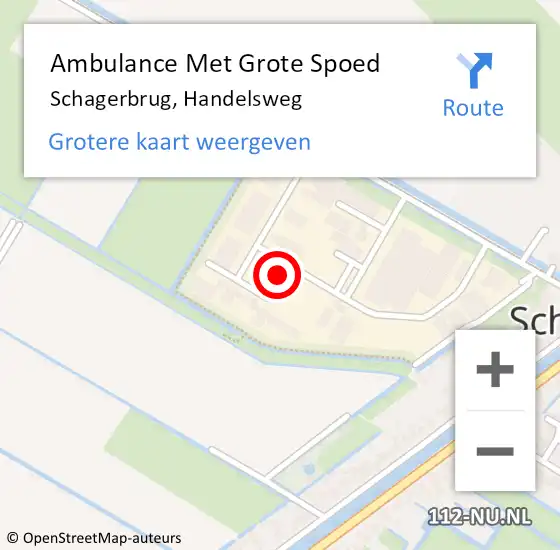 Locatie op kaart van de 112 melding: Ambulance Met Grote Spoed Naar Schagerbrug, Handelsweg op 1 januari 2024 01:39