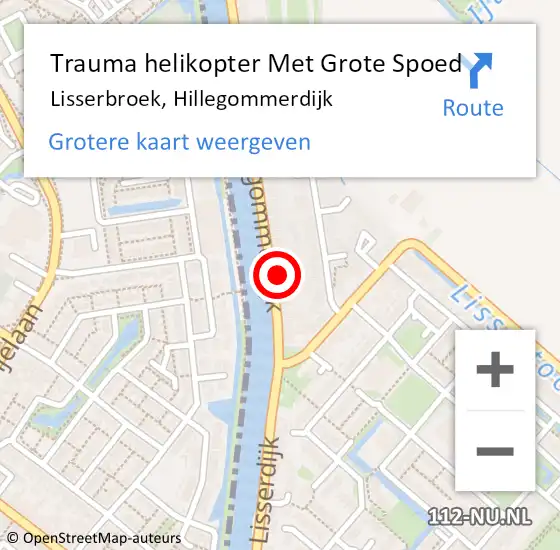 Locatie op kaart van de 112 melding: Trauma helikopter Met Grote Spoed Naar Lisserbroek, Hillegommerdijk op 1 januari 2024 01:42