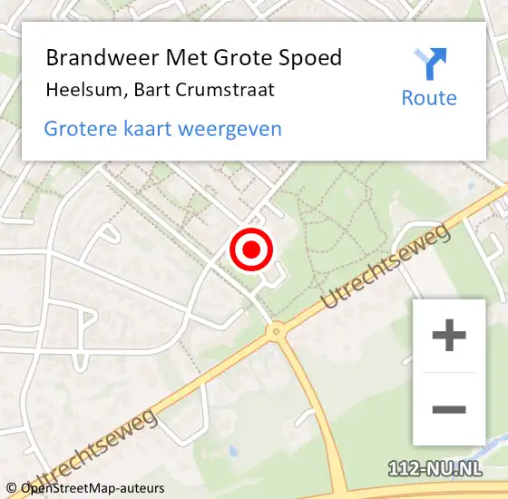 Locatie op kaart van de 112 melding: Brandweer Met Grote Spoed Naar Heelsum, Bart Crumstraat op 1 januari 2024 01:50