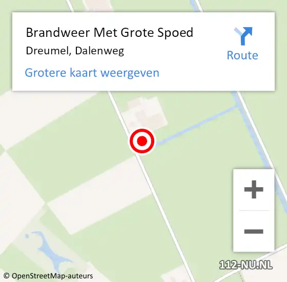 Locatie op kaart van de 112 melding: Brandweer Met Grote Spoed Naar Dreumel, Dalenweg op 1 januari 2024 01:51