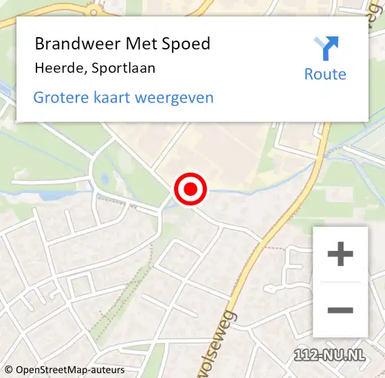 Locatie op kaart van de 112 melding: Brandweer Met Spoed Naar Heerde, Sportlaan op 1 januari 2024 02:07