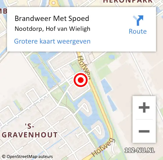 Locatie op kaart van de 112 melding: Brandweer Met Spoed Naar Nootdorp, Hof van Wieligh op 1 januari 2024 02:08