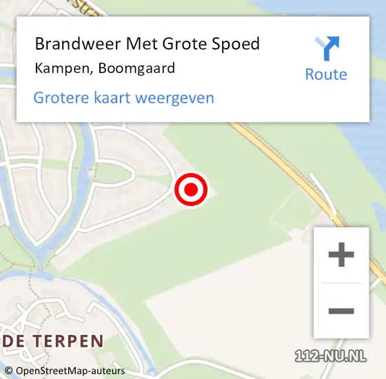 Locatie op kaart van de 112 melding: Brandweer Met Grote Spoed Naar Kampen, Boomgaard op 1 januari 2024 02:10