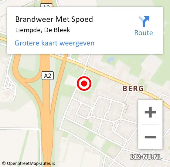 Locatie op kaart van de 112 melding: Brandweer Met Spoed Naar Liempde, De Bleek op 1 januari 2024 02:16