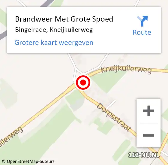 Locatie op kaart van de 112 melding: Brandweer Met Grote Spoed Naar Bingelrade, Kneijkuilerweg op 1 januari 2024 02:30