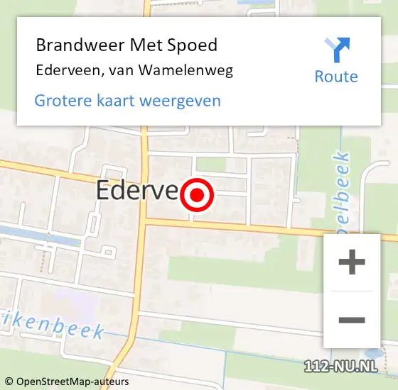 Locatie op kaart van de 112 melding: Brandweer Met Spoed Naar Ederveen, van Wamelenweg op 1 januari 2024 02:31