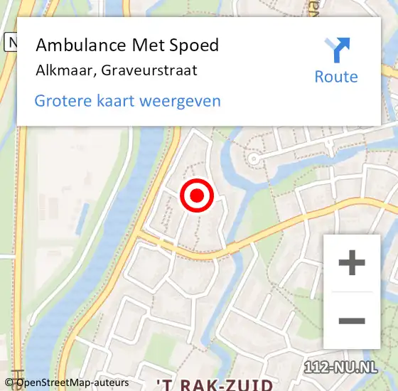 Locatie op kaart van de 112 melding: Ambulance Met Spoed Naar Alkmaar, Graveurstraat op 1 januari 2024 02:37