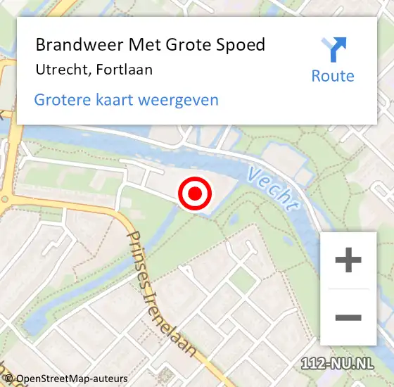 Locatie op kaart van de 112 melding: Brandweer Met Grote Spoed Naar Utrecht, Fortlaan op 1 januari 2024 02:40