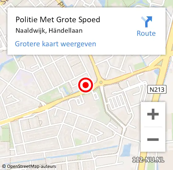 Locatie op kaart van de 112 melding: Politie Met Grote Spoed Naar Naaldwijk, Händellaan op 1 januari 2024 02:49