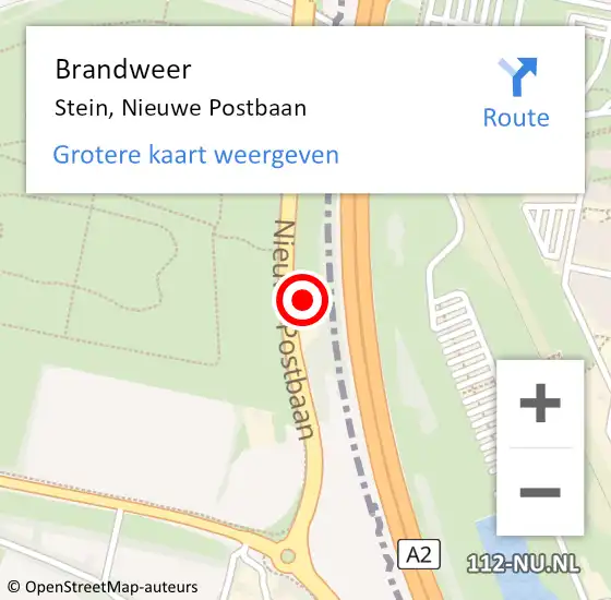 Locatie op kaart van de 112 melding: Brandweer Stein, Nieuwe Postbaan op 20 september 2014 14:27