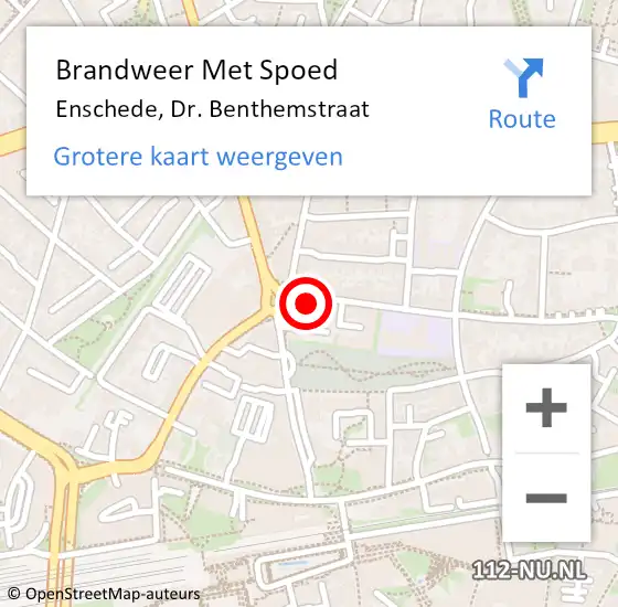 Locatie op kaart van de 112 melding: Brandweer Met Spoed Naar Enschede, Dr. Benthemstraat op 1 januari 2024 02:57