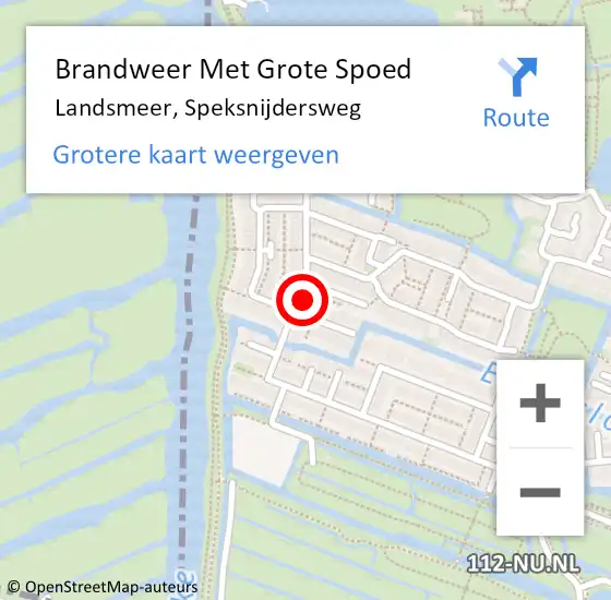 Locatie op kaart van de 112 melding: Brandweer Met Grote Spoed Naar Landsmeer, Speksnijdersweg op 1 januari 2024 03:03