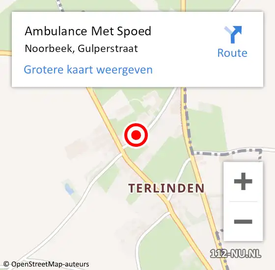 Locatie op kaart van de 112 melding: Ambulance Met Spoed Naar Noorbeek, Gulperstraat op 20 september 2014 14:30