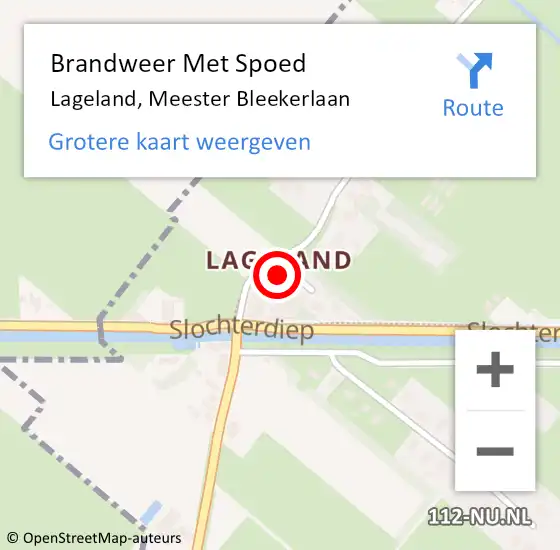 Locatie op kaart van de 112 melding: Brandweer Met Spoed Naar Lageland, Meester Bleekerlaan op 1 januari 2024 03:15