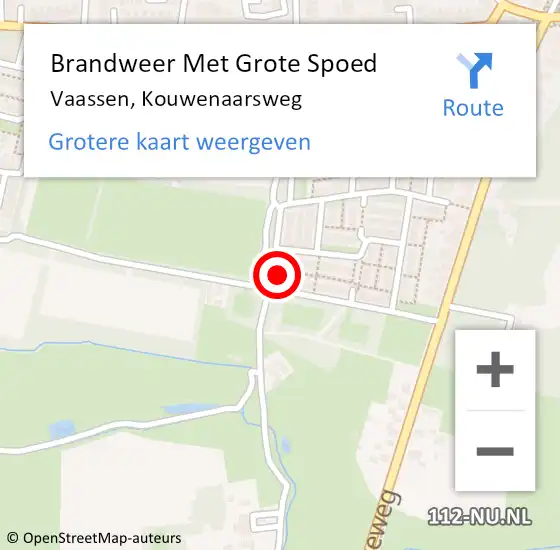 Locatie op kaart van de 112 melding: Brandweer Met Grote Spoed Naar Vaassen, Kouwenaarsweg op 1 januari 2024 03:46