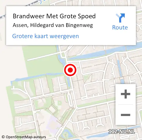 Locatie op kaart van de 112 melding: Brandweer Met Grote Spoed Naar Assen, Hildegard van Bingenweg op 1 januari 2024 03:57