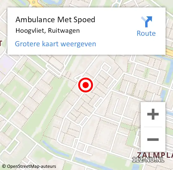 Locatie op kaart van de 112 melding: Ambulance Met Spoed Naar Hoogvliet, Ruitwagen op 1 januari 2024 04:20