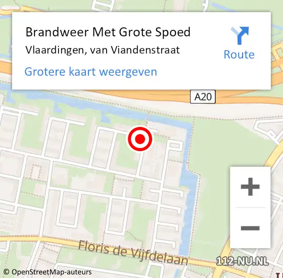 Locatie op kaart van de 112 melding: Brandweer Met Grote Spoed Naar Vlaardingen, van Viandenstraat op 1 januari 2024 04:21