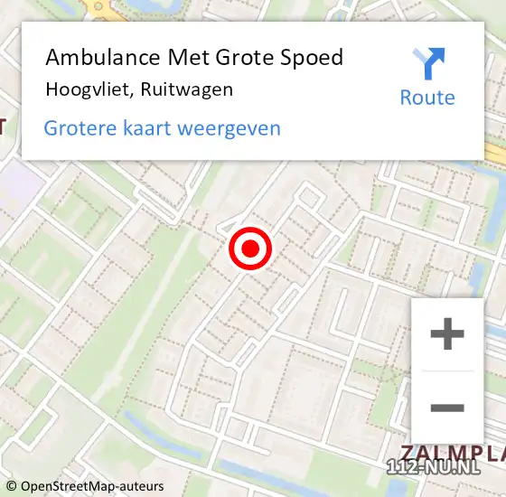 Locatie op kaart van de 112 melding: Ambulance Met Grote Spoed Naar Hoogvliet, Ruitwagen op 1 januari 2024 04:22