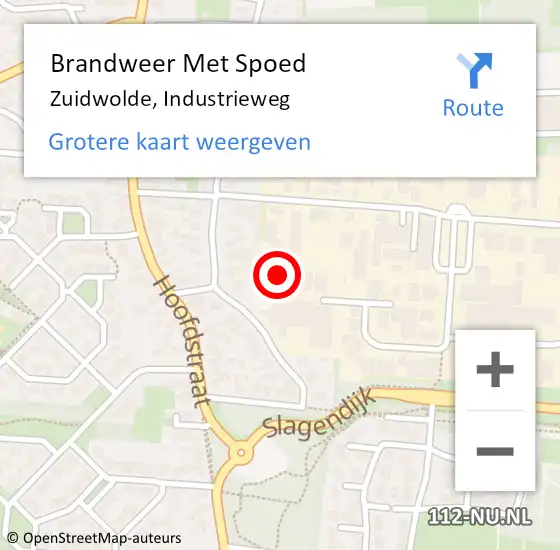 Locatie op kaart van de 112 melding: Brandweer Met Spoed Naar Zuidwolde, Industrieweg op 1 januari 2024 04:25
