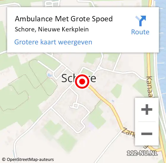 Locatie op kaart van de 112 melding: Ambulance Met Grote Spoed Naar Schore, Nieuwe Kerkplein op 20 september 2014 14:42