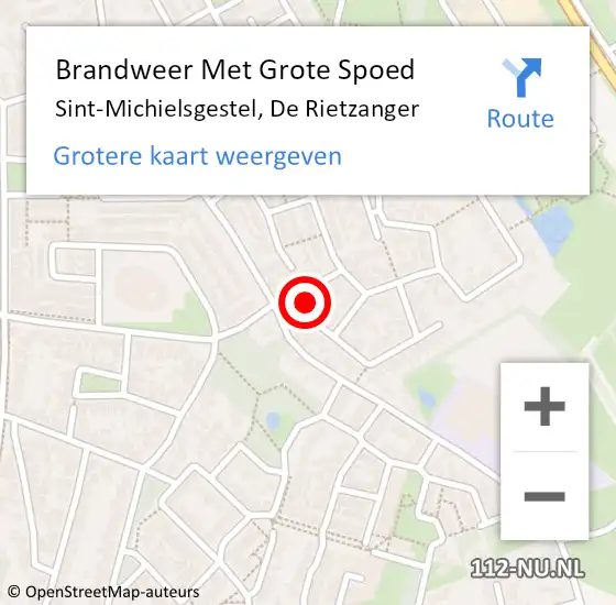 Locatie op kaart van de 112 melding: Brandweer Met Grote Spoed Naar Sint-Michielsgestel, De Rietzanger op 1 januari 2024 04:56